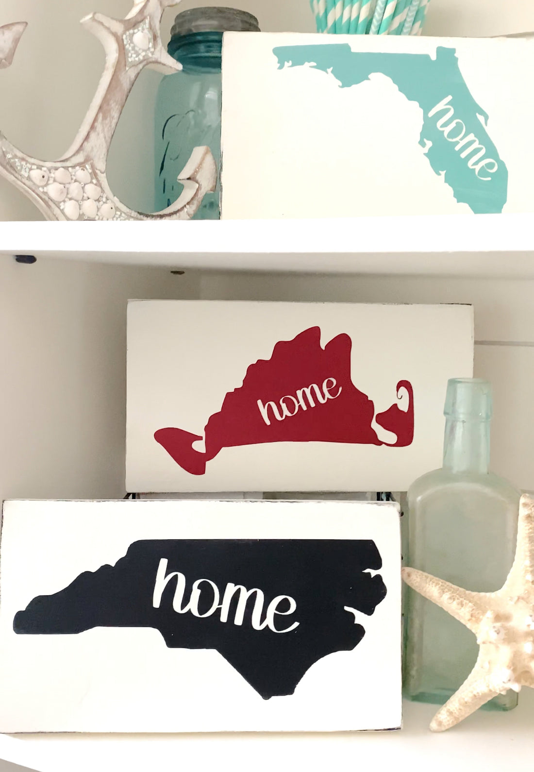 Where do my beachy friends live? Coastal home decor state and island signs