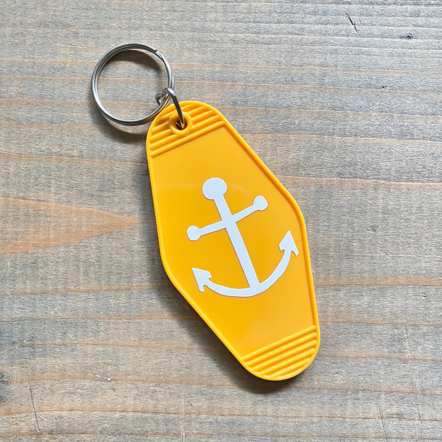 Yellow and White Anchor, Vintage Style Motel Key Chain-Stocking Stuffer Deal