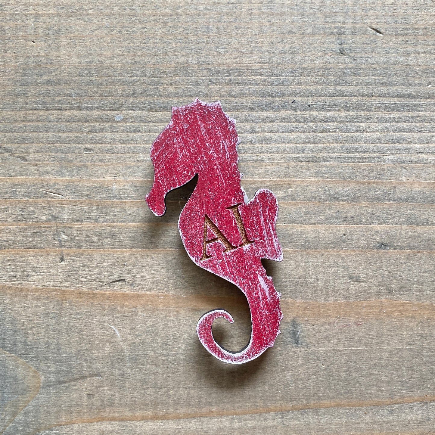 Red AI Seahorse Magnet- Amelia Island -Stocking Stuffer Deal