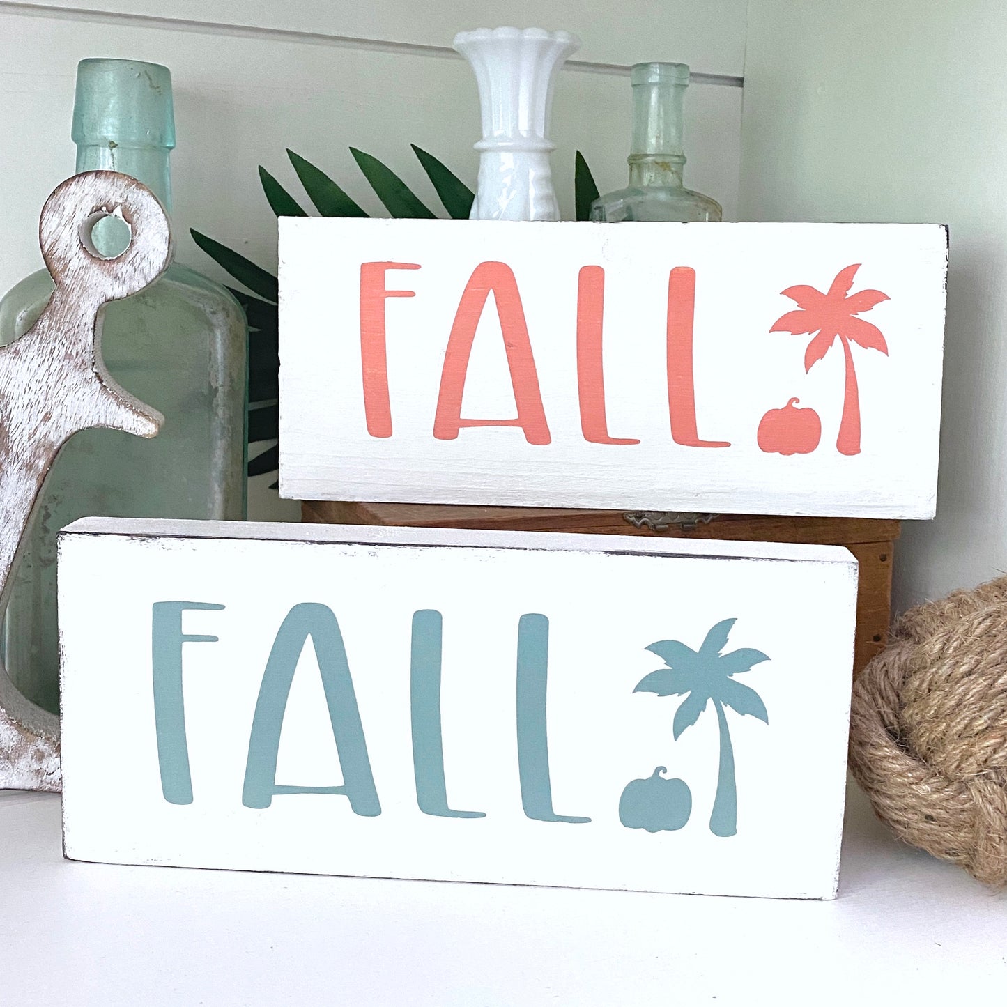 Fall Palm Tree Sign, 8 x 3.5 in