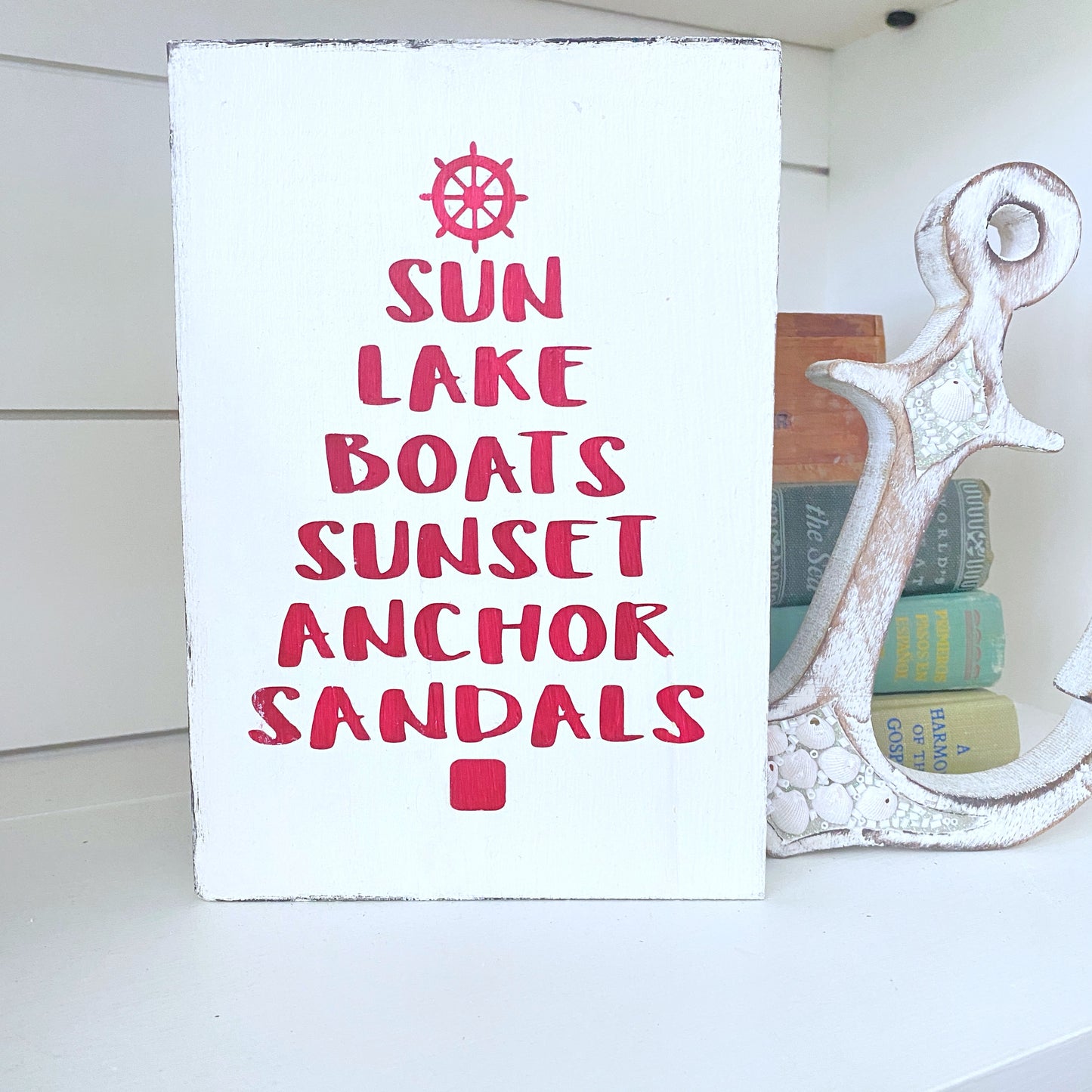 Lake Words Christmas Tree Sign